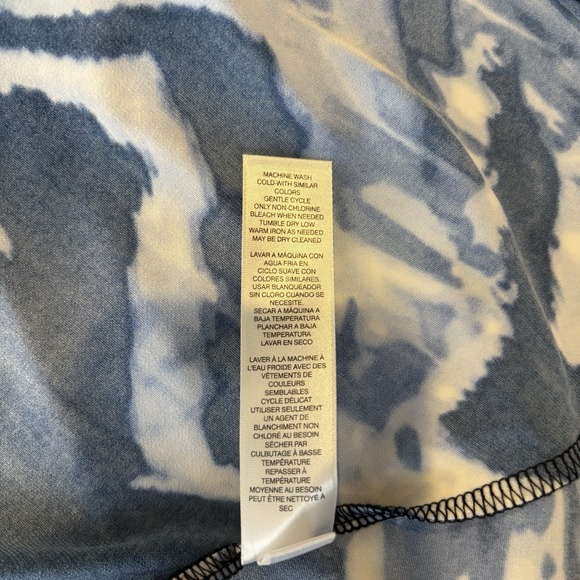 Chicos The Knit Kit Asymmetrical Midi Dress L Blue Stretch Travel Beachy Boho - Picture 5 of 8